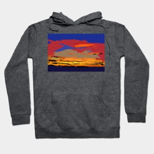 Blue And Red Ocean Sunset Hoodie
